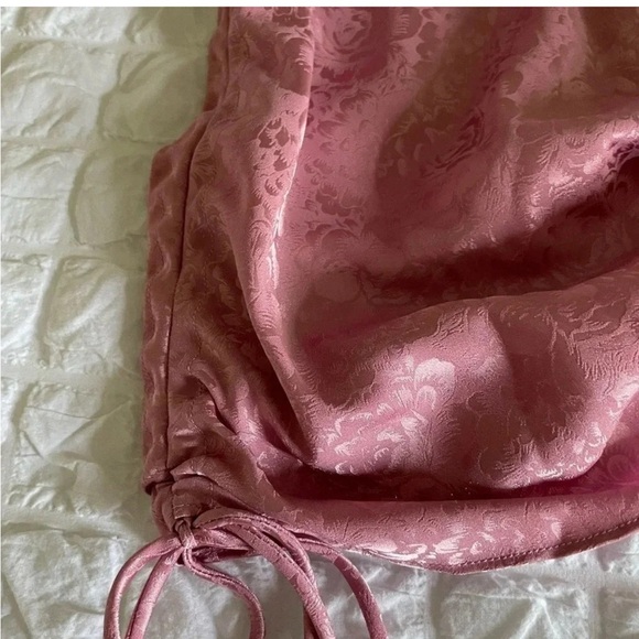 RESA Christi pink satin ruched mini skirt - Picture 7 of 11